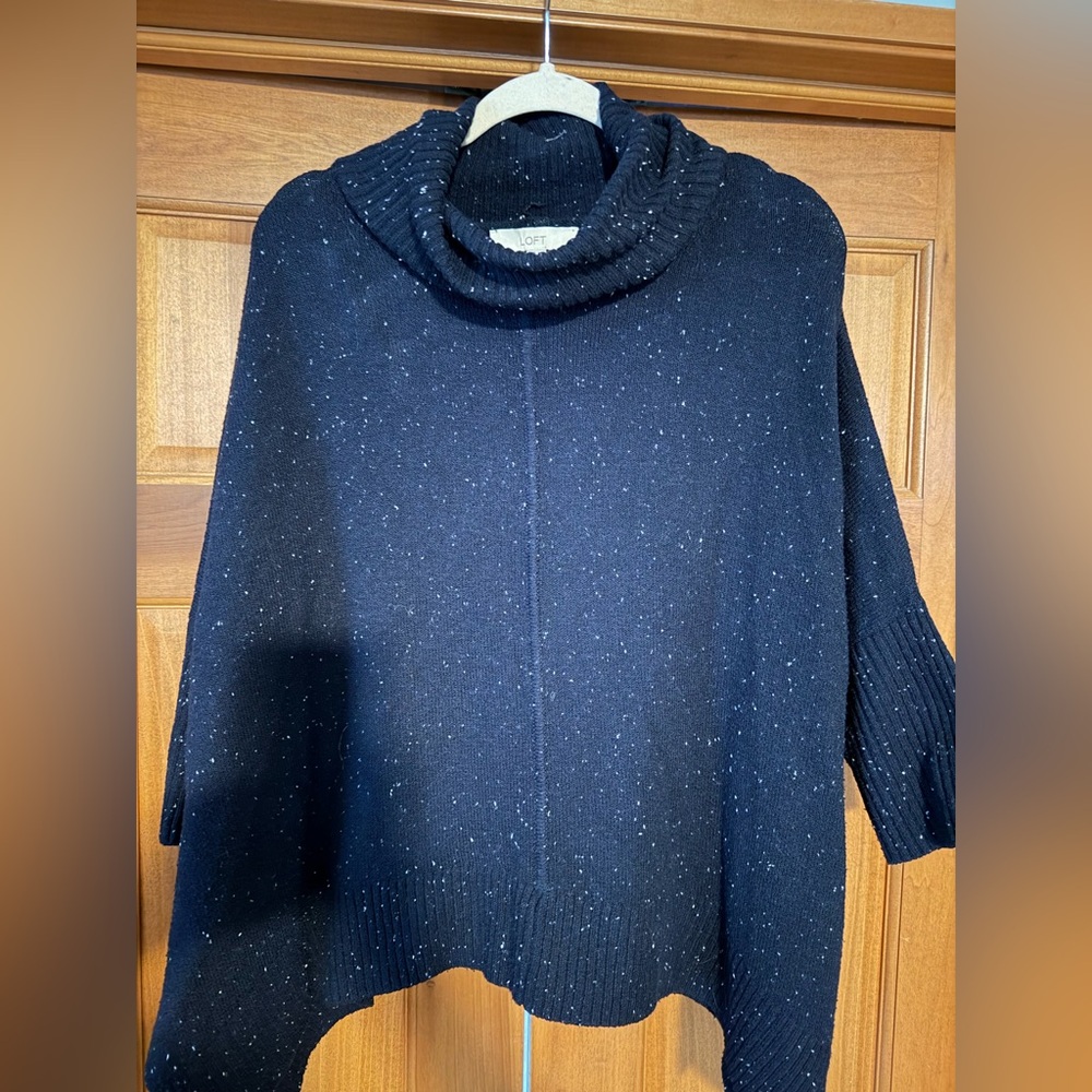 LOFT Dark Blue Cowl Neck Sweater